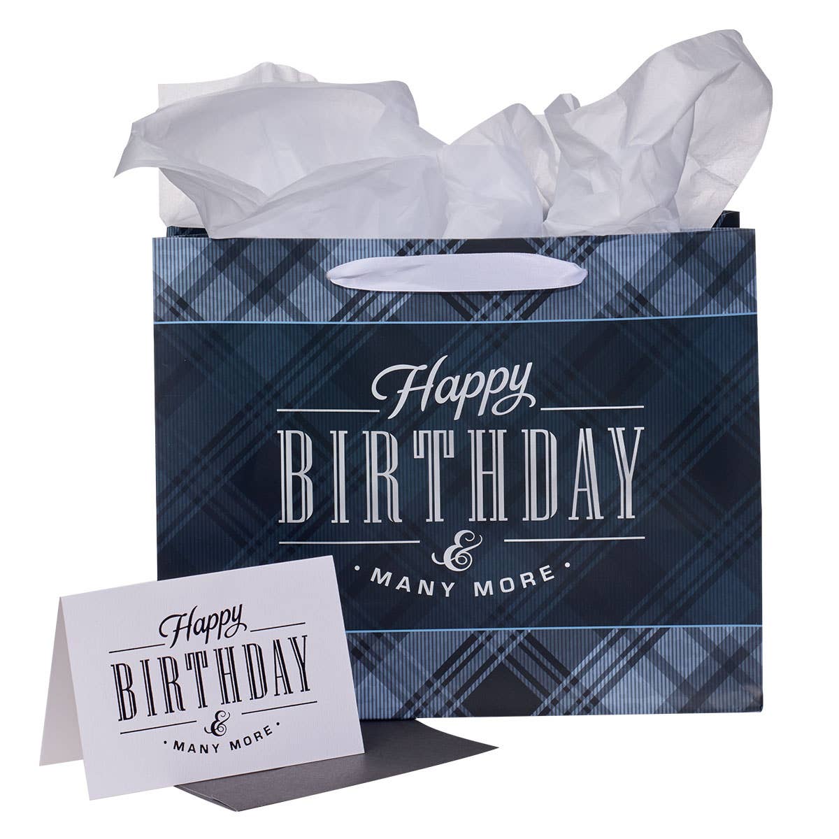 Charcoal and Black Happy Birthday Large Landscape Gift Bag S