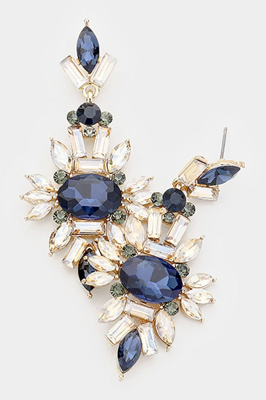 Marquise Crystal Cluster Evening Earrings - Debs on 5th