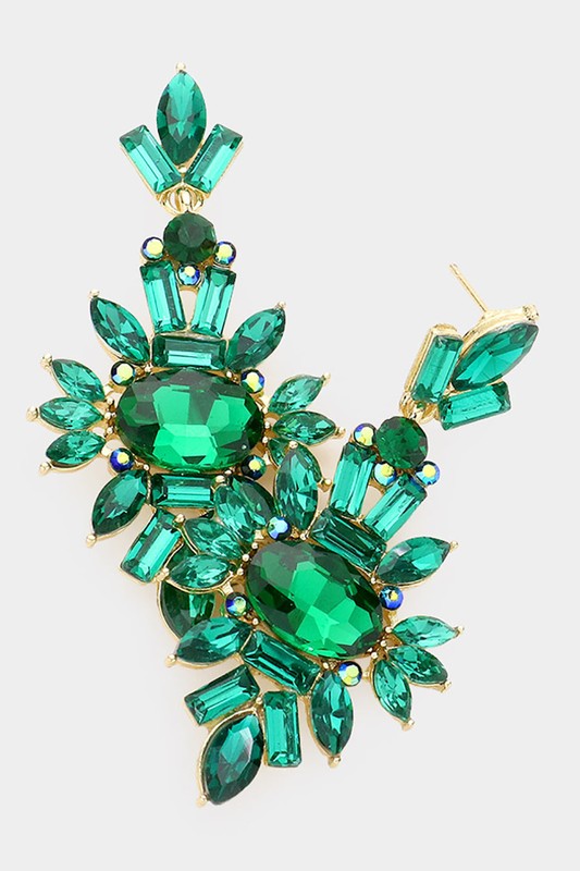 Marquise Crystal Cluster Evening Earrings - Debs on 5th