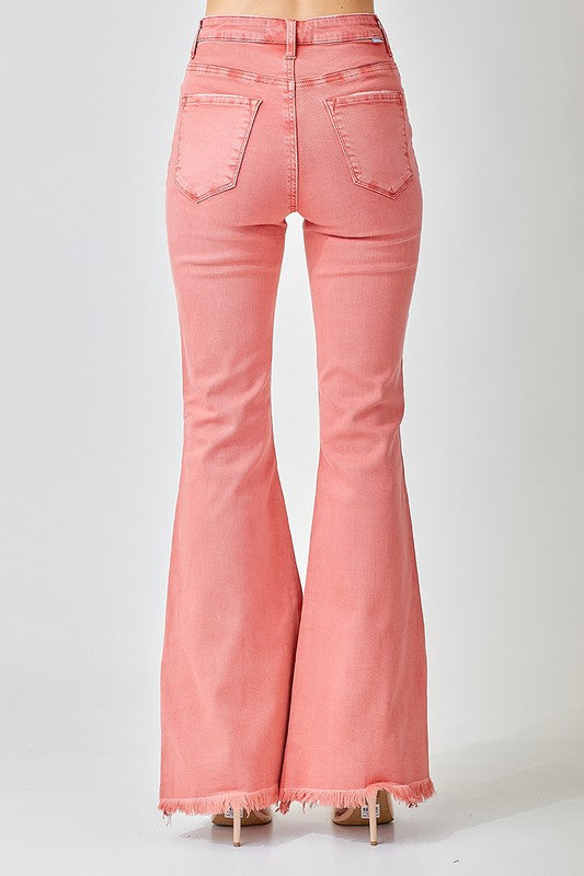 Plus Size High Rise Side Slit Flare Jean - Debs on 5th