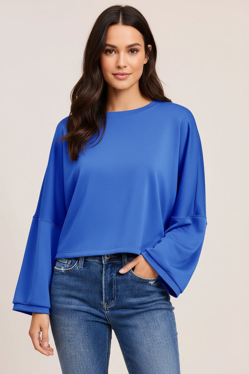 Oversized Long Sleeve Scuba Top
