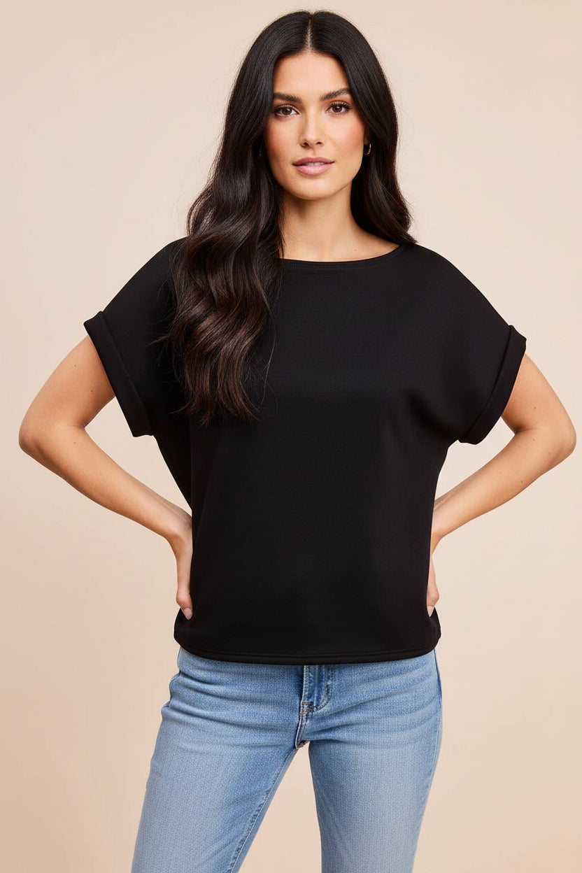 Scuba Cuffed Sleeve Top