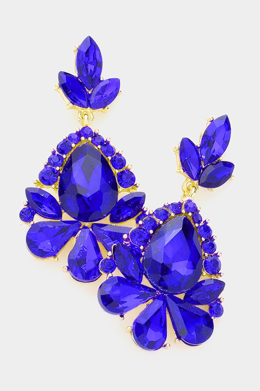 Marquise Crystal Statement Evening Earrings - Debs on 5th