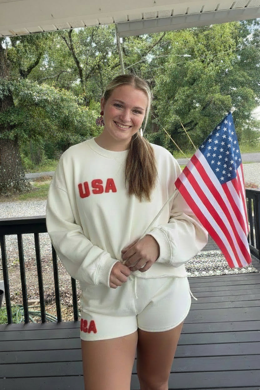 USA Crop Sweatshirt