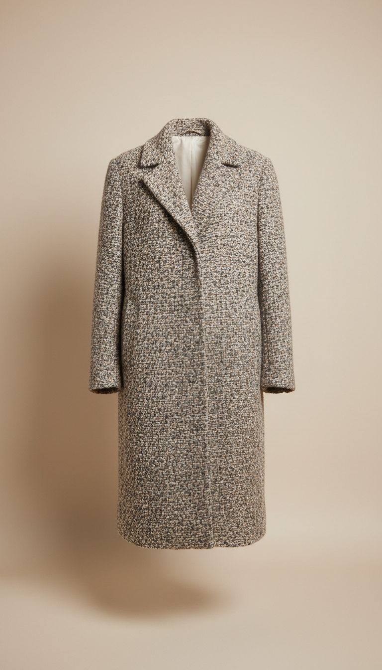 Pebble Wool Overcoat with Soft Lining