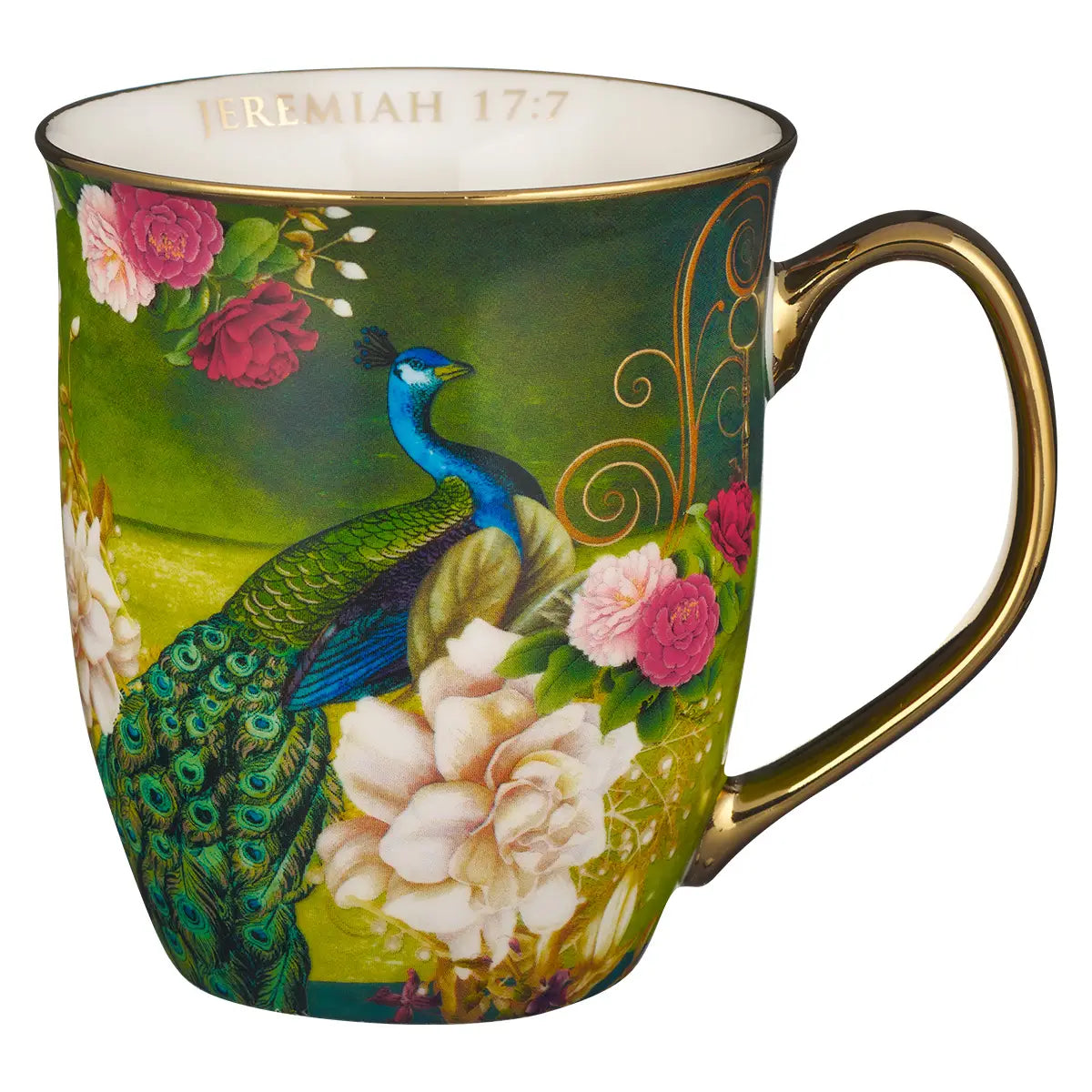 Peacock Mug Blessed Jer. 17:7