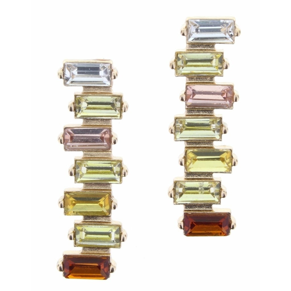 Champagne & Topaz Czech Bar Earrings - Debs on 5th