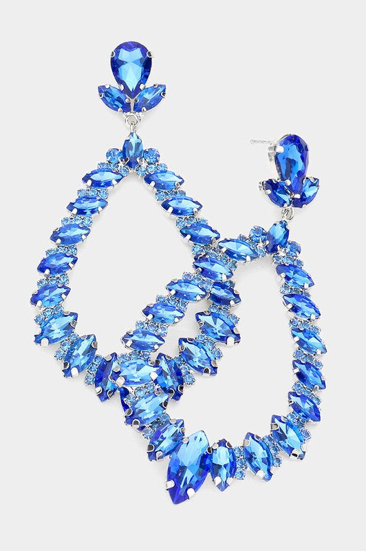 Marquise Crystal Statement Evening Earrings - Debs on 5th