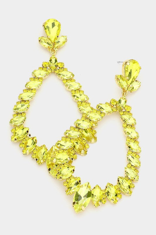 Marquise Crystal Statement Evening Earrings - Debs on 5th