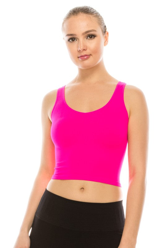 V-Neck Ribbed Crop Tank Top - Debs on 5th
