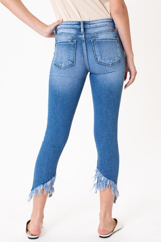 Frayed Hem Ankle Jeans - Debs on 5th