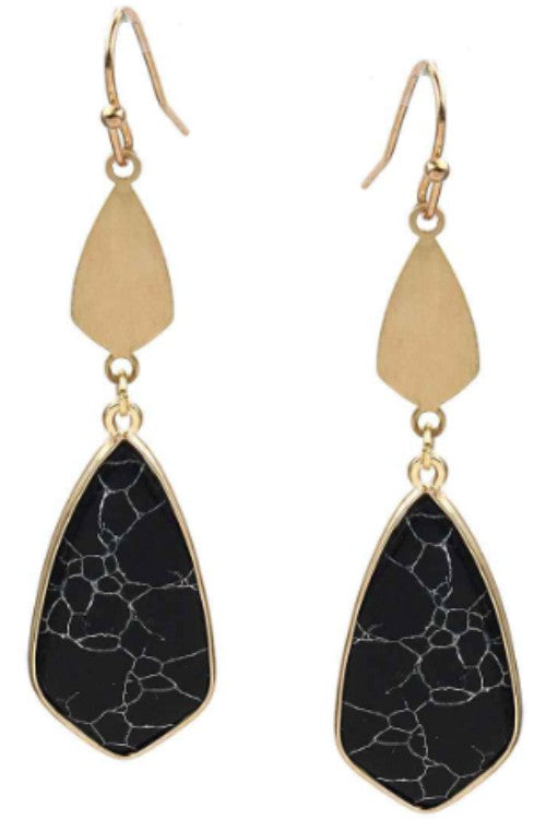 Semi Precious Stone Drop Earrings - Debs on 5th