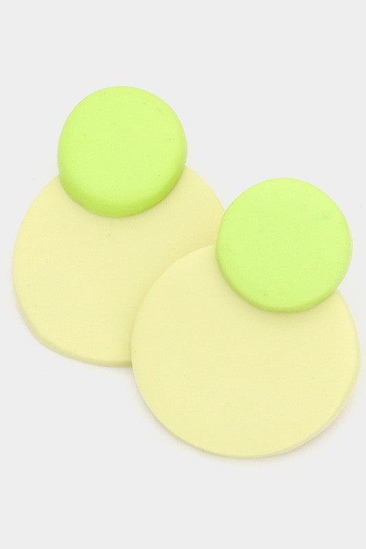 Geometric Two Tone Polymer Clay Link Earrings - Debs on 5th