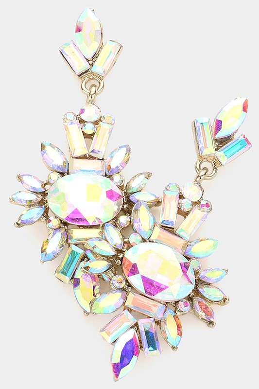 Marquise Crystal Cluster Evening Earrings - Debs on 5th