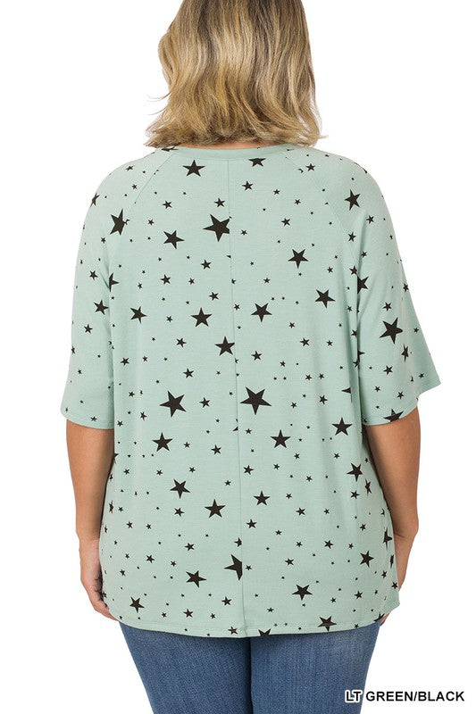 Plus Star Raglan Sleeve Top - Debs on 5th