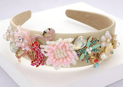 Flamingo Palm Tree Twisted Headband - Debs on 5th