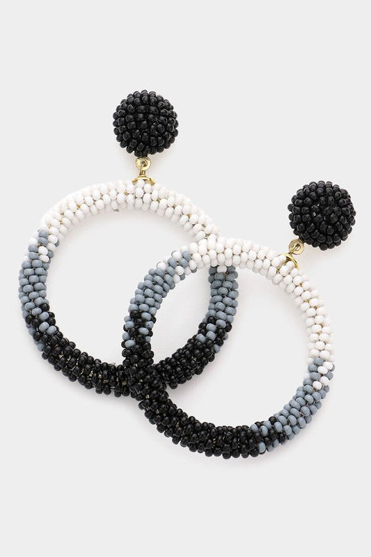 Ombre Seed Beaded Dangle Earrings - Debs on 5th