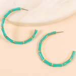 Bamboo Shaped Hoop Earrings - Debs on 5th