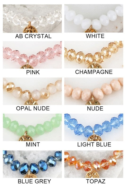 Beautiful Colored 8mm Crystal Bead Stretchable Bracelet - Debs on 5th
