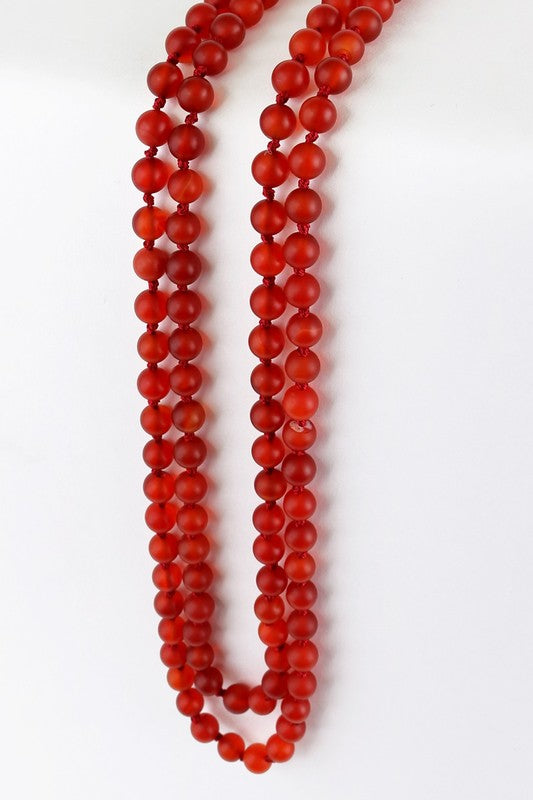 Natural Stone Beaded Long Necklace - Debs on 5th