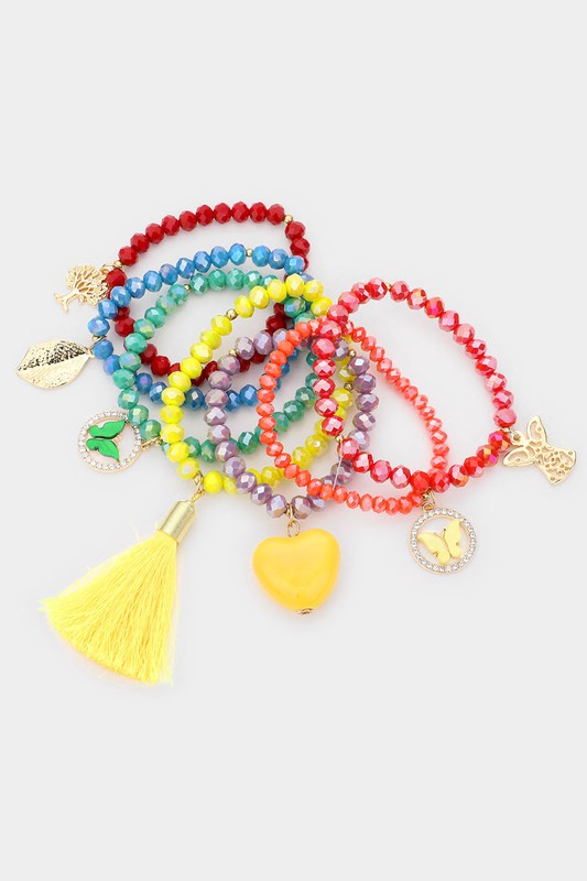 Heart Butterfly Leaf Tree Beaded Bracelets - Debs on 5th