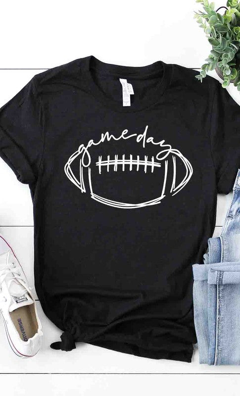 Cursive Game Day Football Graphic Tee - Debs on 5th