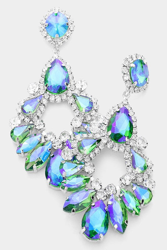 Teardrop Marquise Crystal Drop Evening Earrings - Debs on 5th