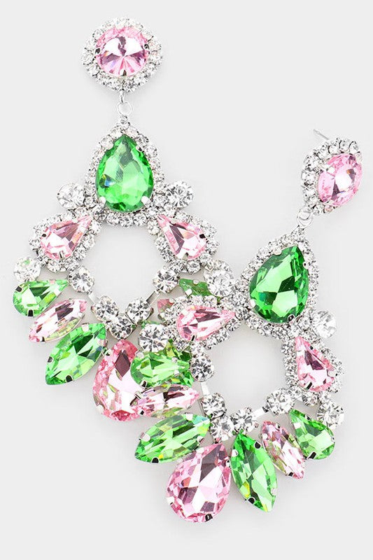 Teardrop Marquise Crystal Drop Evening Earrings - Debs on 5th