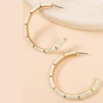 Bamboo Shaped Hoop Earrings - Debs on 5th