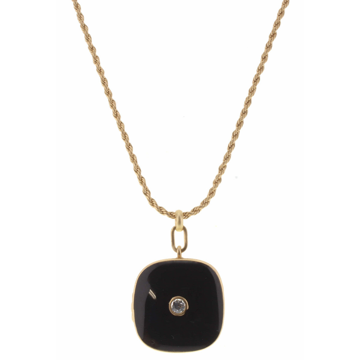 32" Black Square Epoxy Locket - Debs on 5th