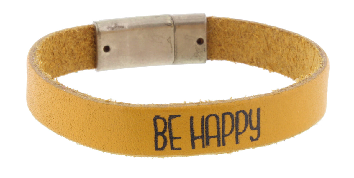 Leather Magnetic Bracelet with Saying - Debs on 5th