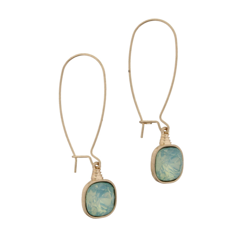 Rhinestone Square Threader Earrings - Debs on 5th