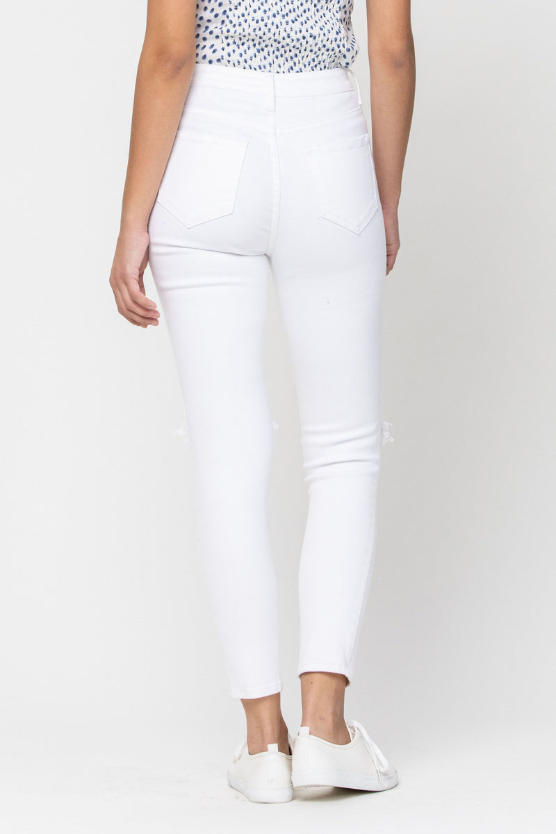 High Rise Distress Ankle Skinny Jean - Debs on 5th