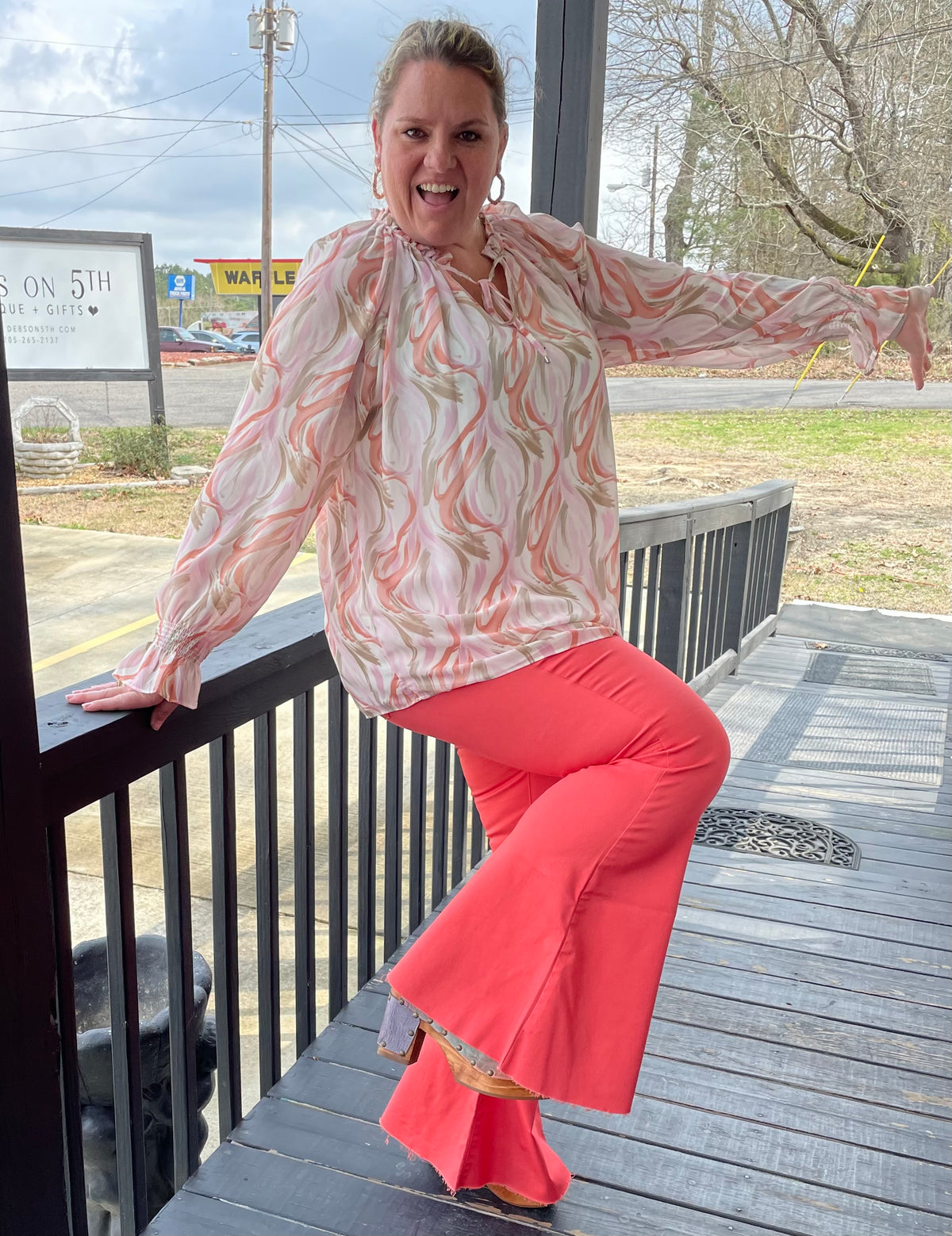 Crazy About You Printed Top - Debs on 5th