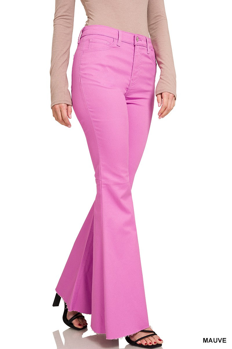 High Rise Super Flare Denim Pants - Debs on 5th