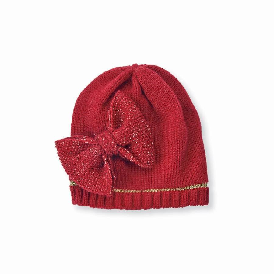Mud Pie Red Knit Bow Hat - Debs on 5th